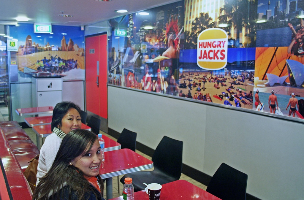 Connie and Nella at Hungry Jack's